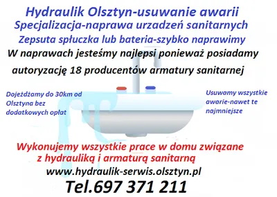 Hydraulik Serwis-Awarie-Naprawa urządzeń sanitarnych